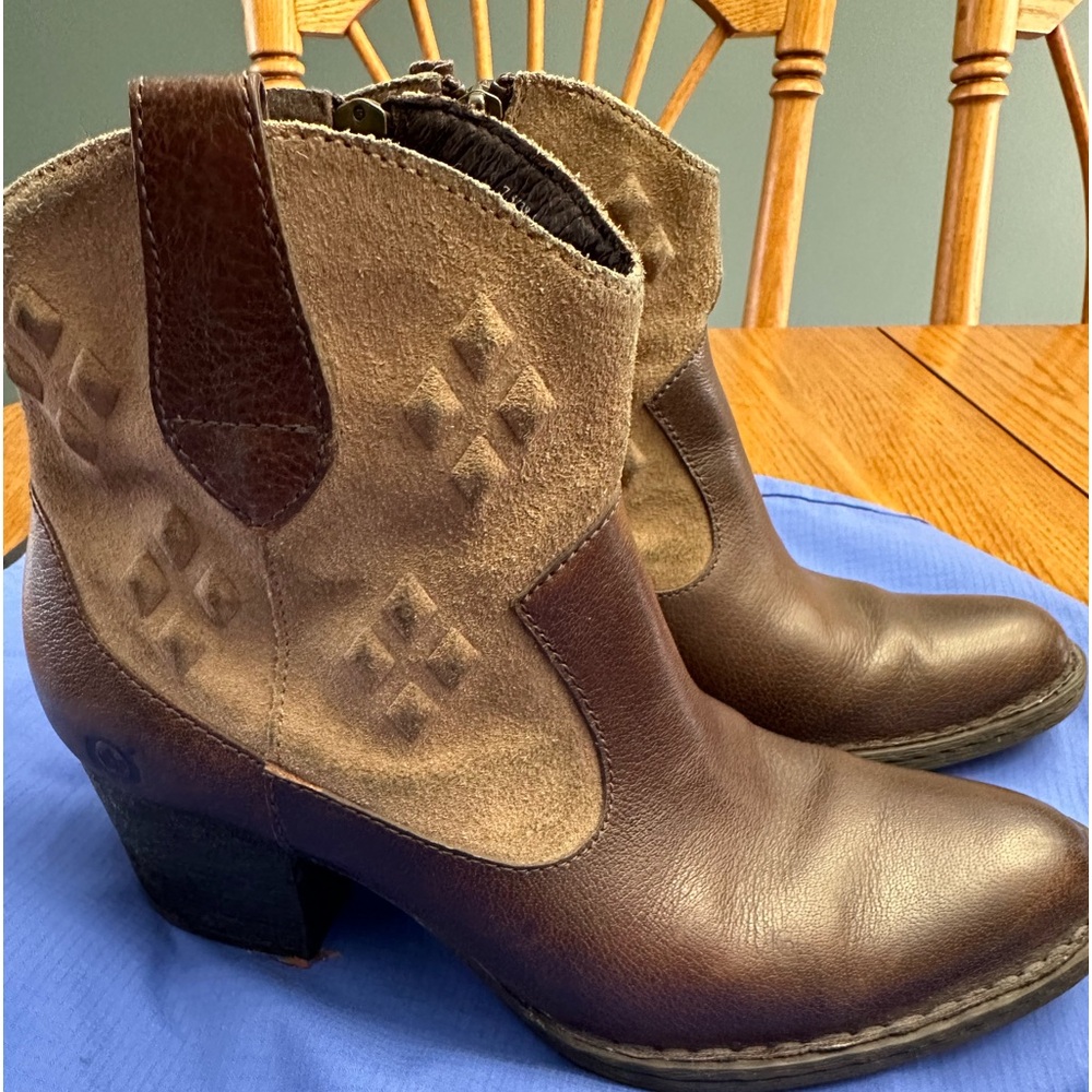 Born leather/suede cowboy boots